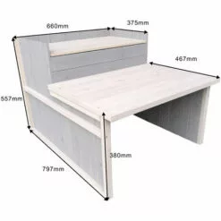 WILTEC Garage Pour Robot-tondeuse Toit Gradin Bois Massif Abri Carport Gris 79,7x66x55,7cm -Tondeuse Et Accessoires Boutique 9562058 4